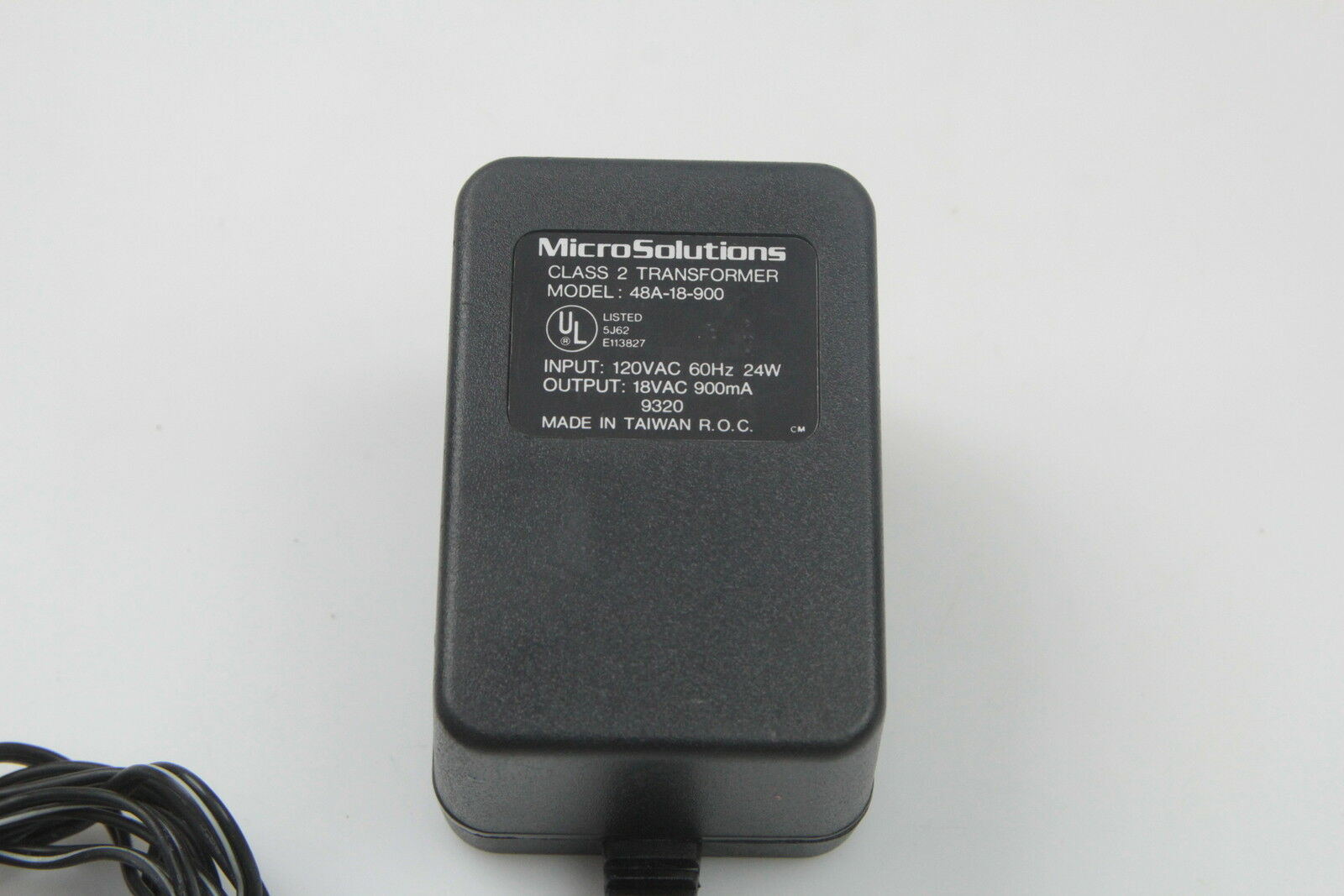 NEW Micro Solutions 18VAC 900mA 48A-18-900 AC Adapter POWER SUPPLY